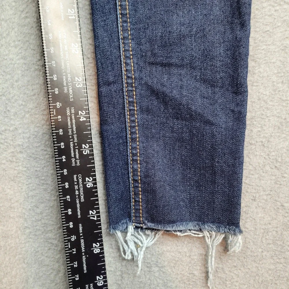 Rag &‎ Bone 10 Inch Ankle Skinny Jeans Womens 24x27 Blue Mad River Raw Hem